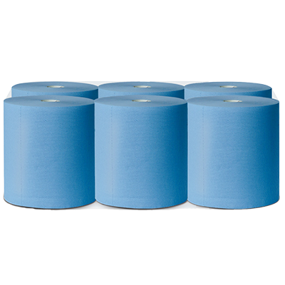 Premium Quality Centrefeed Rolls 2 Ply - 150m - Blue - Case of 6